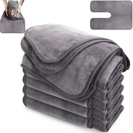 DEAYOU Paquete de 6 toallas faciales para esteticistas, toallas de spa en forma de U para faciales, toallas faciales de microfibra suave para vapor de spa, peluqueros, salones de belleza, cuidado de