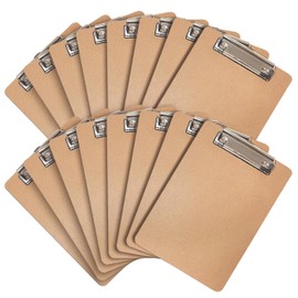 Uzant Mini Clipboards, 16 Pack 6" x 9" Small Clipboards Bulk, Memo Size Clip Boards Pack, Wooden Mini Clipboards with Low Profile Clip, Hanging Loop for Office Home Classroom Supplies
