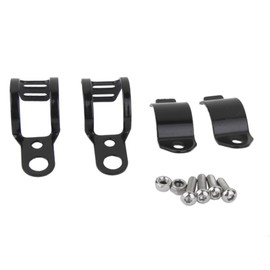 STOBAZA Motorcycle Turn Signal Light Mount Bracket Clamps Fork Brackets for Tubes Compatible with Chopper Racer and Custom Bikes Black