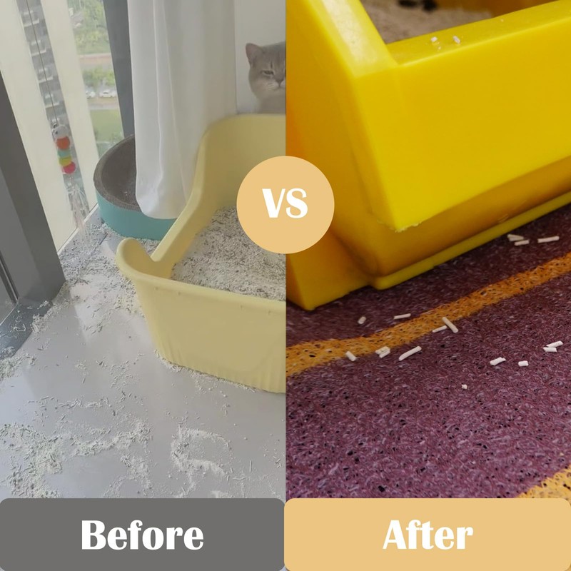 Cute Paw Cat litter mat, Non-slip Litter Box Mat 23.6’*35.4’,