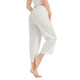 BEAUTELICATE Women 100% Cotton Pettipants Lace Trim Underskirt Loose Loungewear Elastic Waistband