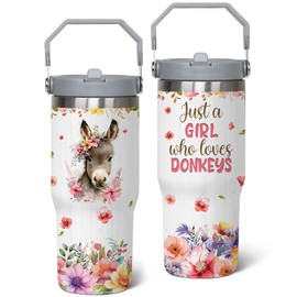 Caiibaoob Donkey Tumbler for Girls,Vacuum Insulated Stainless Steel Travel Mug 30 oz (Donkey)