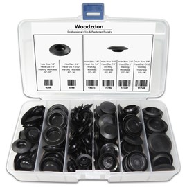 141 Pcs Auto Body Black Plastic Hole Plug Button and Flush Mount Sheet Metal Plug Assortment Kit - Fits Hole Size 1/2", 3/4", 3/8", 7/8
