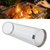 Barbecue Grilling Basket Cylinder Shaped Mesh Wire 304 Stainless Steel