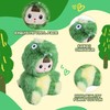 Plush Figure Toys, Plush Toys with Vinyl Face Green Dinasour