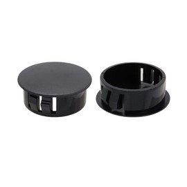 VictorsHome Hole Plugs Plastic 25mm (1") Fit for 24.5-25mm Diameter Locking Hole Tube Flush Type Panel Plugs Fastener Cover for Kitchen Cabinet Furniture Black 25 Pcs