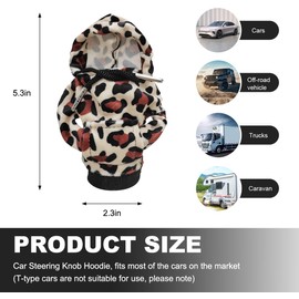 DXNQ Car Gear Shift Hoodie Cover, Fashionable Gear Shift Knob Hoodie Protector, Upgraded Funny Gear Shift Hoodie Decoration for Most Manual Shift Knobs, Interior Car Accessories (Leopard)