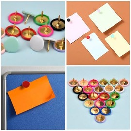 Ehuihuan Drawing Pins, Pack of 300 Colourful Metal Drawing Pins, Round Creative Push Pins, Fashion Padding Pins in 10 Colours, Head Diameter: 10 mm