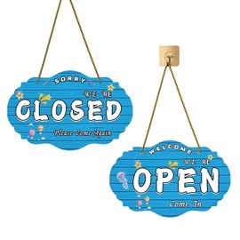 Welcome Signs- Double Sided Open Closed Sign Business Hours Hanging with Rope Hours of Operation for Business Walls Window Shop Bar Hotel,Open time Signs,Open Signs