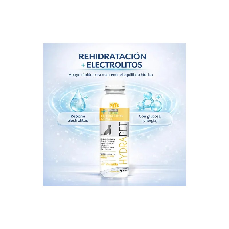 Electrolitos Orales Hydrapet Para Perros Vainilla 450mL Medical Solutions
