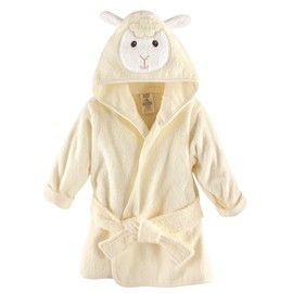 Luvable Friends Unisex Baby Cotton Animal Face Bathrobe, Lamb, One Size