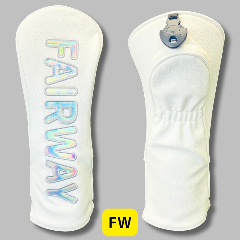【Lettering Lines】Golf Headcover, Hologram Lettering, Waterproof, Driver Fairway Hybrid (UT),