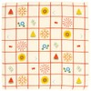 Hamamonyo Washed Towel Handkerchief, Summer Pattern on Lattice