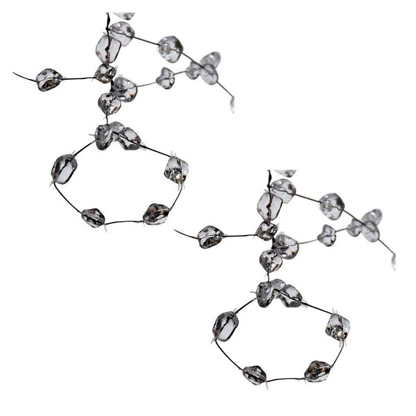 Kurt Adler Clear Crystal Ice Wire 6' Christmas Garland Set