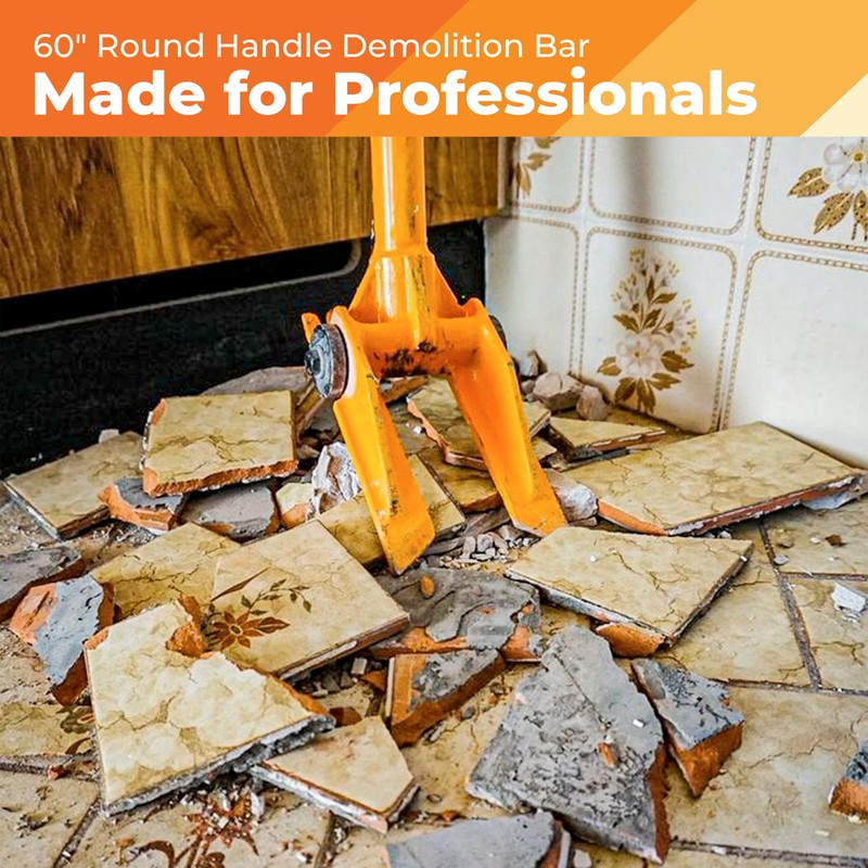 Gutster 60” Demolition Pry Bar & Crowbar – Round Handle