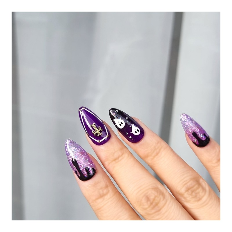 Halloween Handmade Nail Tips - Long Oval / 할로윈 수제네일팁