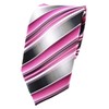 TigerTie silk tie in pink magenta gray silver striped -
