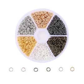 PLABBDPL 880 Pieces Gold Mini Key Ring, Jump Rings Set, 4 5 6 7 8 10 mm Key Rings Small Rings Sets with Openings DIY Discoveries for Making Jewels (Gold), D