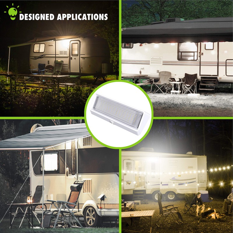Leisure LED 2 Pack RV Exterior Porch Utility Light with