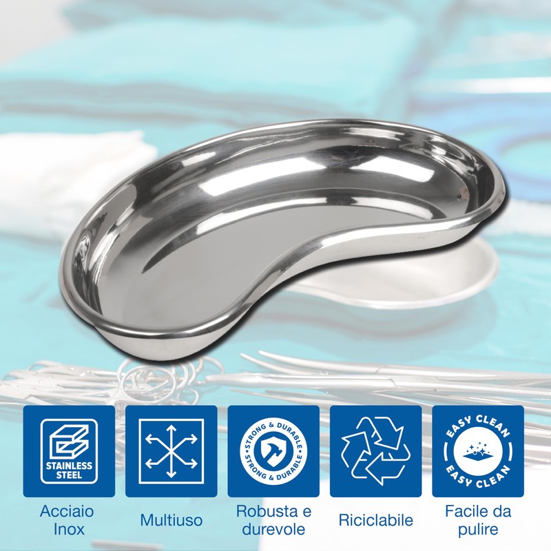 GIMA 26612 Stainless Steel Kidney Dish, 280 mm x 141