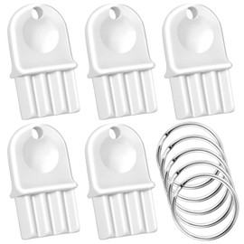 Vomika 5PCS Paper Towel Dispenser Key, Universal Toilet Paper Dispenser Keys, Hard Plastic Key for Waffle-Style Toilet Paper Dispenser with 5 Key Rings