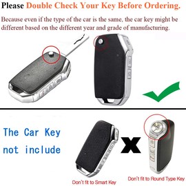SANRILY Carbon Fiber Pattern 3/4 Button Flip Key Fob Cover Compatible with Kia K5 2023 2024 Forte Seltos Soul Sportage Sorento Cerato Keyless Key Case with Weave Keychain Black-Silver