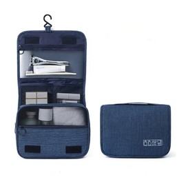 Hanging Travel Toiletry Bag with Hook, Water-Resistant Foldable Toiletry Organizer for Men and Women
