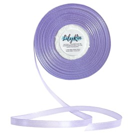 LilyRin Light Purple Ribbon 1/4 Inches 36 Yards Satin Roll Perfect for Scrapbooking, Art, Wedding, Wreath, Baby Shower, Packing Birthday, Hair Accessories Scrapbooking Lavender