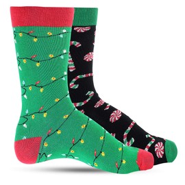 LUTHER PIKE SEATTLE Christmas Fun Socks For Men: Mens dress socks colorful