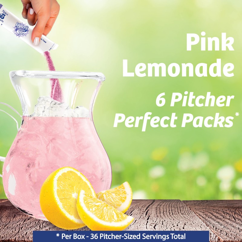 Wyler's Light Pitcher Packs, Water Drink Mix, Pink Lemonade, 6