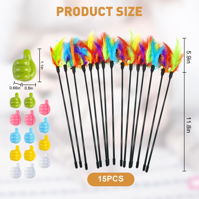 SUPERPAWS Interactive Cat Toys Feather Toys Cat Toys Wand Cat