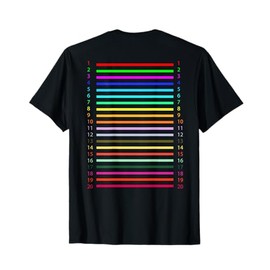 Track long Hair length check with colors on the back of the T-Shirt