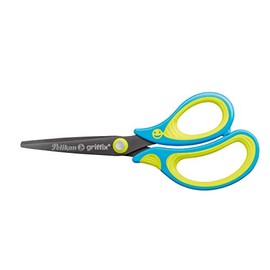 Pelikan 8205905 griffix® School Scissors with Pointed Blades for Right-Handed Children, Neon Fresh Blue, Pack of 1