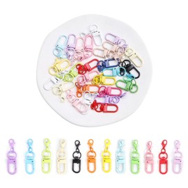 LWLWA Colourful Key Ring, Pack of 40, Zinc Alloy Carabiner Hook, Key Ring, Carabiner Hook, Suitable for Handbags, Keys, DIY Crafts