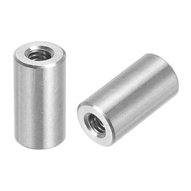 uxcell 10Pcs M5 Round Connector Nuts, 304 Stainless Steel Coupling Nut 12mm/0.47" Length Sleeve Rod Bar Stud Nut for Bracket, M5x12x8mm