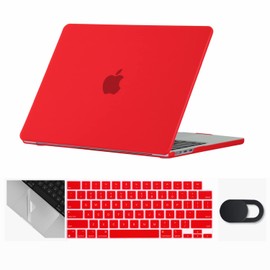 Se7enline Compatible with MacBook Air 13.6 inch Case M4/M3/M2 2022-2025 for Mac Air 13-inch A2681/A3113/A3240 Laptop Hard Shell Case with Keyboard Cover & Webcam Cover & Trackpad Protector,Red