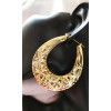 Unbranded OVAL HOOP EARRINGS FILIGREE HOOP EARRINGS GOLD TONE 3