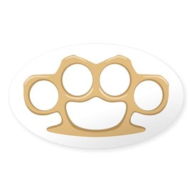 CafePress Brass Knuckles Sticker Oval Car Bumper Sticker(10-Pack)