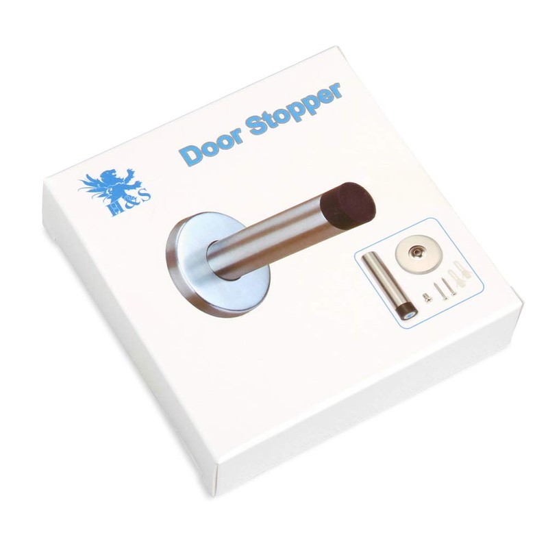 H&S 2X Door Stop Stopper Wall Mounted Mount Doorstop Heavy