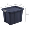 18 Gallon Latching Tote Box Rugged Plastic Stackable Storage Bin