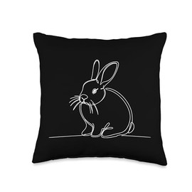 Elegant Line Art Dwarf Gourami Fish Throw Pillow