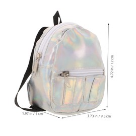 Toyvian Doll Backpack Mini Travel Backpacks for for Purse Backpack Girl Backpack for School Bag Silver Cloth