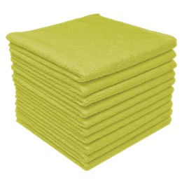 SBS Microfibre Cloths Pack of 10 | 30 x 30 cm | Yellow | Washable | for Household, Car, Motorcycle etc. | Cleaning Cloths | Polishing Cloths | Household Cloths | Dust Cloth
