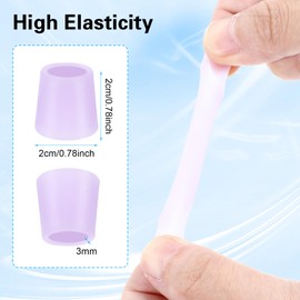 24 Pcs Silicone Toe Sleeves, Soft Gel Protector Toe Cushions Cuttable Pinky Toe Sleeves Protectors Corn Protectors Toe Tube Pads for Hammer Toe Stubbed Toe Corns Calluses Protect(Purple)