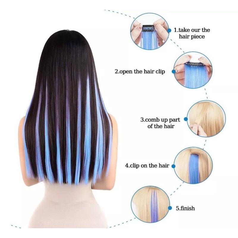 Winsky Extensiones Cabello Humano Rojo 18in 100gr