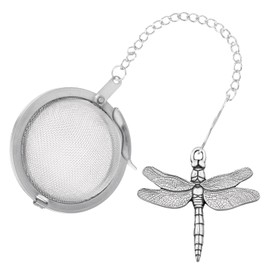 DANFORTH - Dragonfly Pewter Tea Infuser - Handcrafted Pewter - Dragongly Charm Made In USA