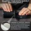 Black Roller Sharpener for Knives with Leather Strop - Knife