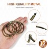 12 Pack Metal Round Shower Ring Hooks, Coppery O Rings