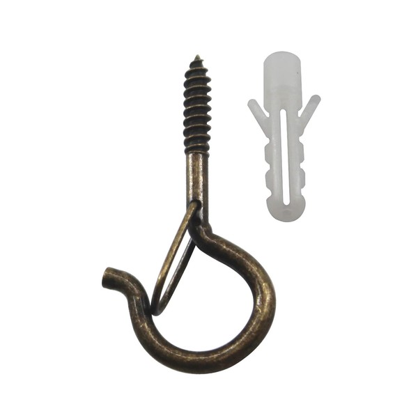 Zerniple Q Shaped Hanger Hooks Bronze Screw Hooks with Safety