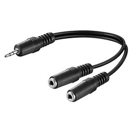 Audio Jack Y Adapter | 20 cm | Stereo | 3.5 mm Jack Plug (3-Pin) to 2 x 3.5 mm Jack Socket | Y Splitter Cable Headphone Headset AUX
